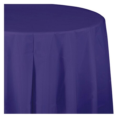 Omg 703268 82 in. Octy Round Plastic Table CoverPurple OM565855